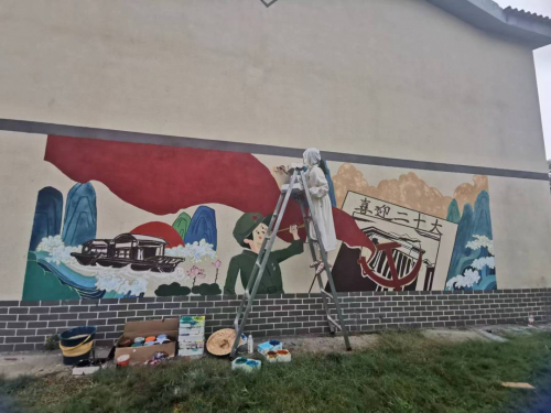 jinnianhui今年会建筑学院开展暑期“三下乡” ，乡村文化墙调研及优化提升设计活动